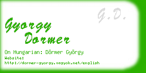 gyorgy dormer business card