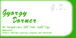 gyorgy dormer business card